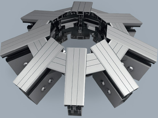 Стоечно-ригельная система остекления фасадов — 7000 руб м2