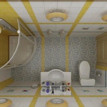 План маленькой ванной комнаты с душевой кабиной