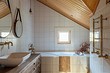 Оформление ванной в деревянном доме (39 фото)