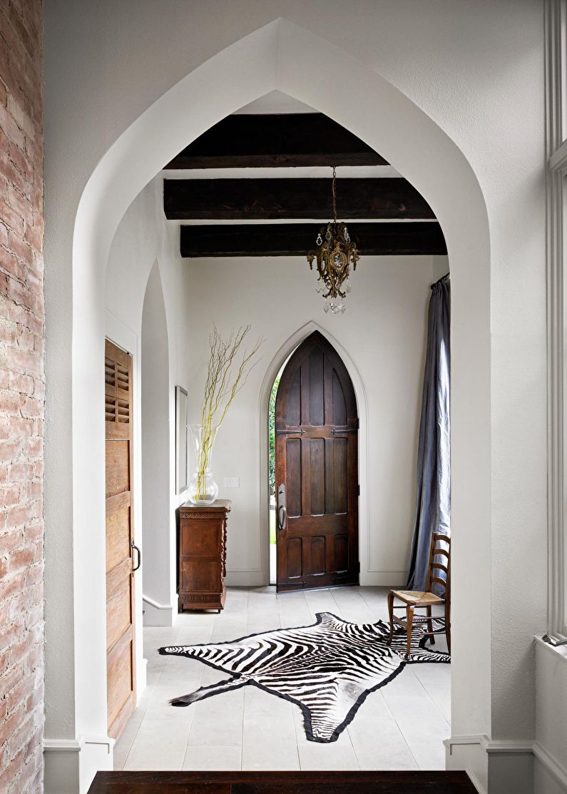 Арка из гипсокартона в восточном стиле — прихожая и коридор