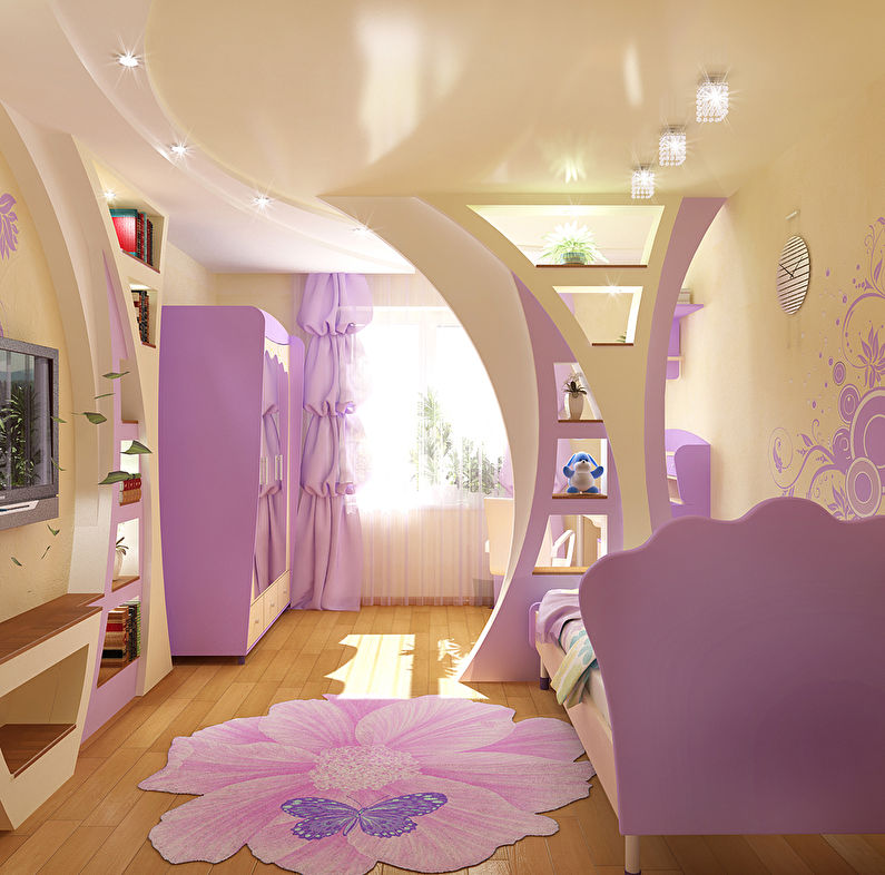 Арка из гипсокартона в детской комнате — дизайн
