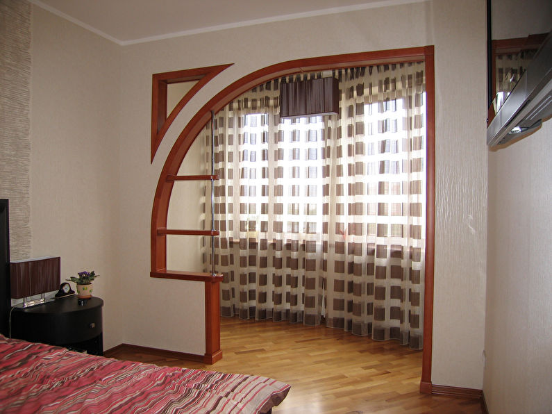 Фасонная арка из гипсокартона в спальне — дизайн