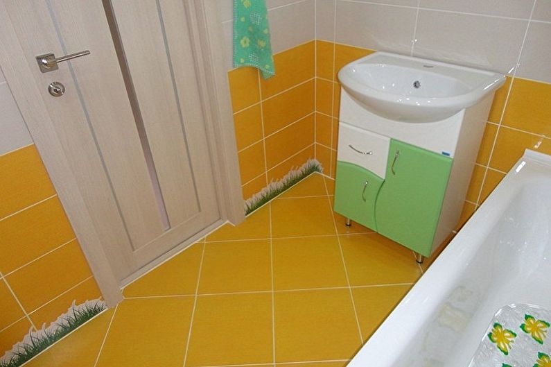 Дизайн маленькой ванной комнаты — обработка пола