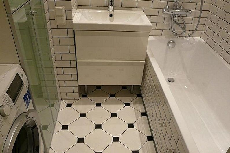 Дизайн маленькой ванной комнаты — обработка пола
