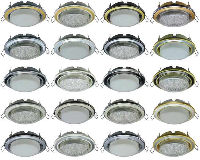 разнообразие точечных светильников GX53
