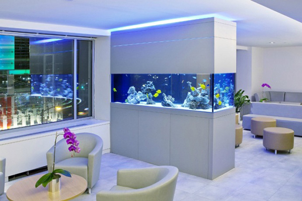 Современный аквариум в интерьере квартиры