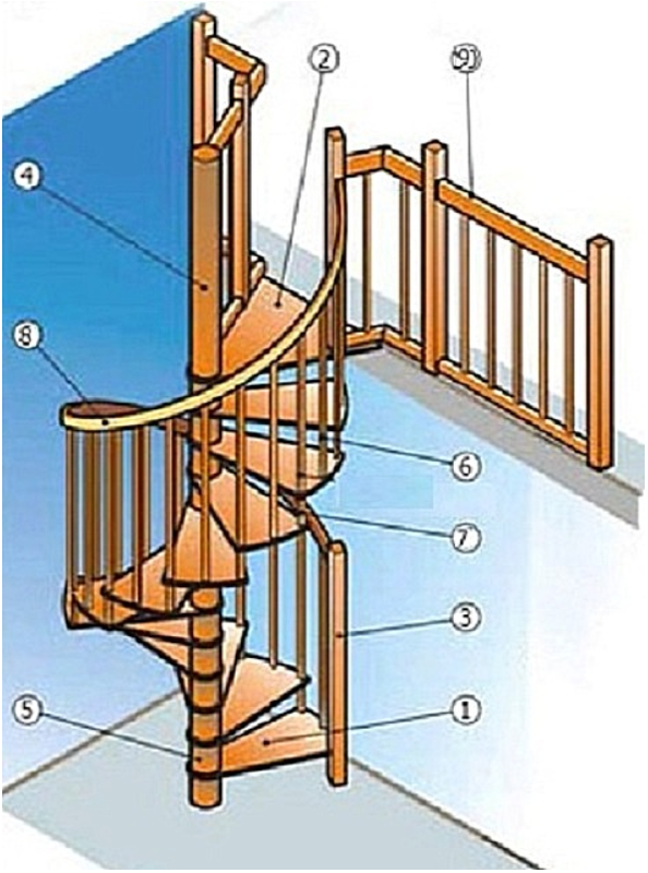 Деревянная винтовая лестница своими руками: размеры и чертежи