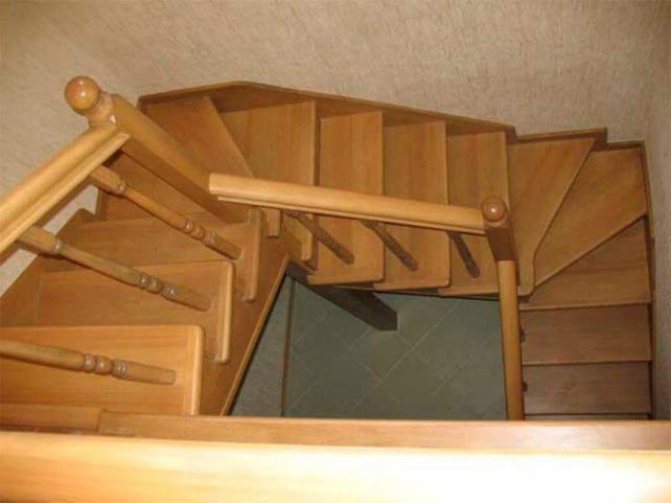 Поворотная лестница с забежными ступенями своими руками, фото и видео