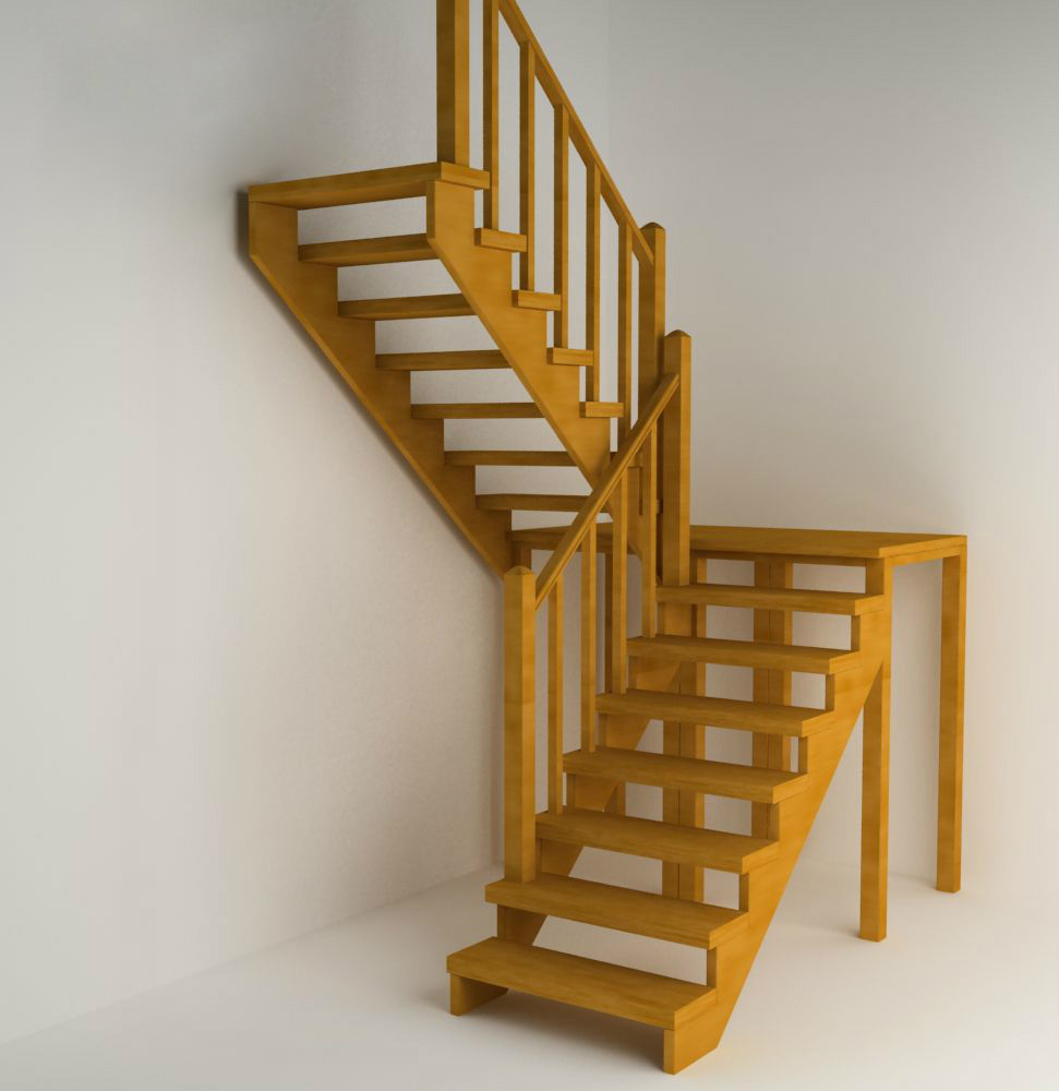 Двухмаршевая лестница: особенности конструкции, расчет и монтаж